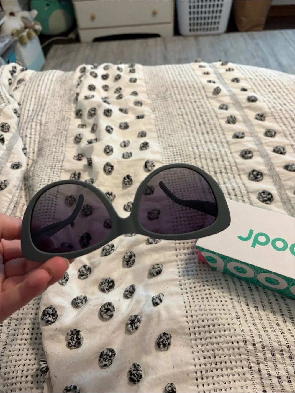 Women's Matte Olive Green/ Grey Goodr Sunglasses with Dark Lenses